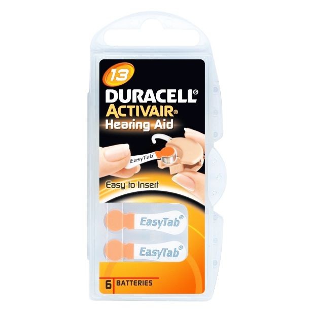 Батарейка DURACELL ActivAir DA13 для слуховых аппаратов, 6 шт, блистер