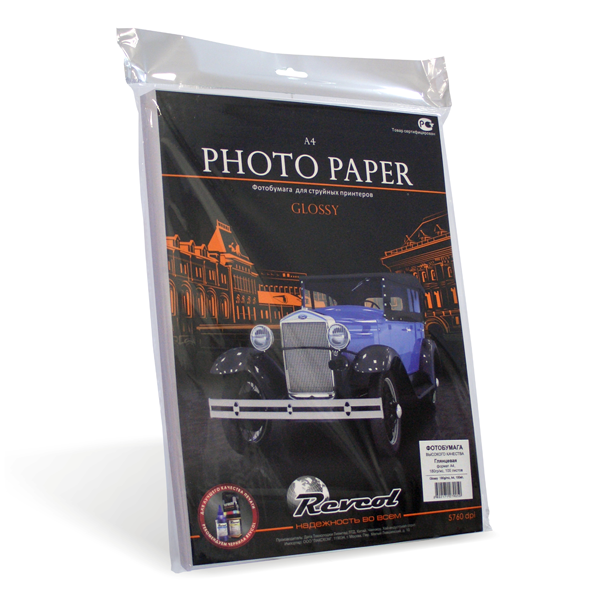Фотобумага, глянцевая, A4, 180г/м2, 100 л. Revcol
